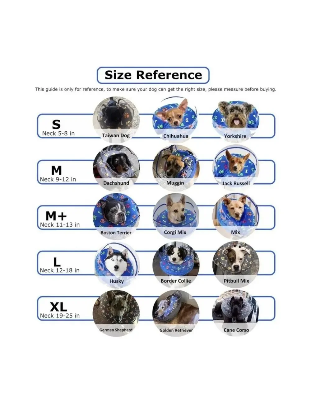 Inflatable Dog Cone Large Post-Surgery Collar Stops Licking & Biting New